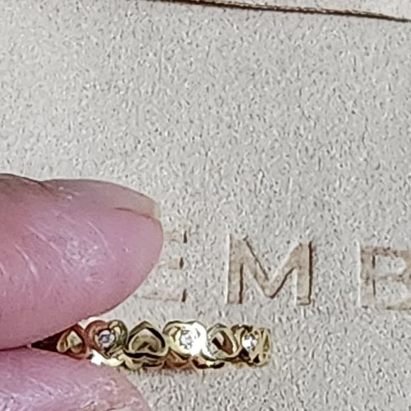 14K Yellow Gold & Diamond Heart Ring 3mm 0.08ct 6 1/2 Ember Jewelry 14k Stamped - Picture 8 of 8